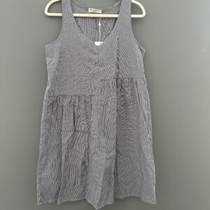 LA Relaxed lightweight striped asymmetrical dress